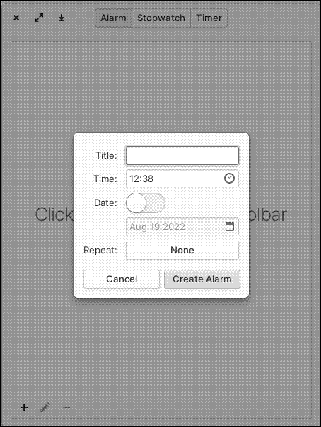 Adding an alarm in Hourglass