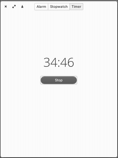A timer running in Hourglass