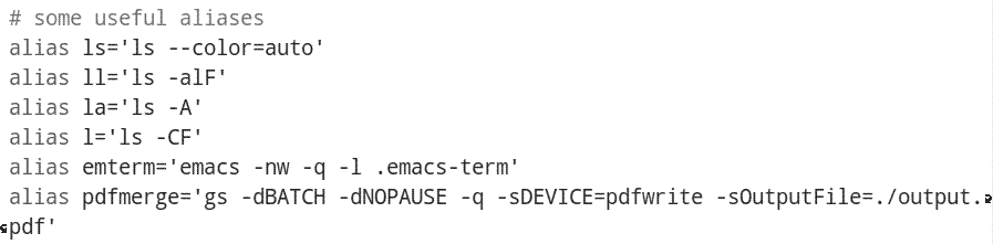 My bash aliases