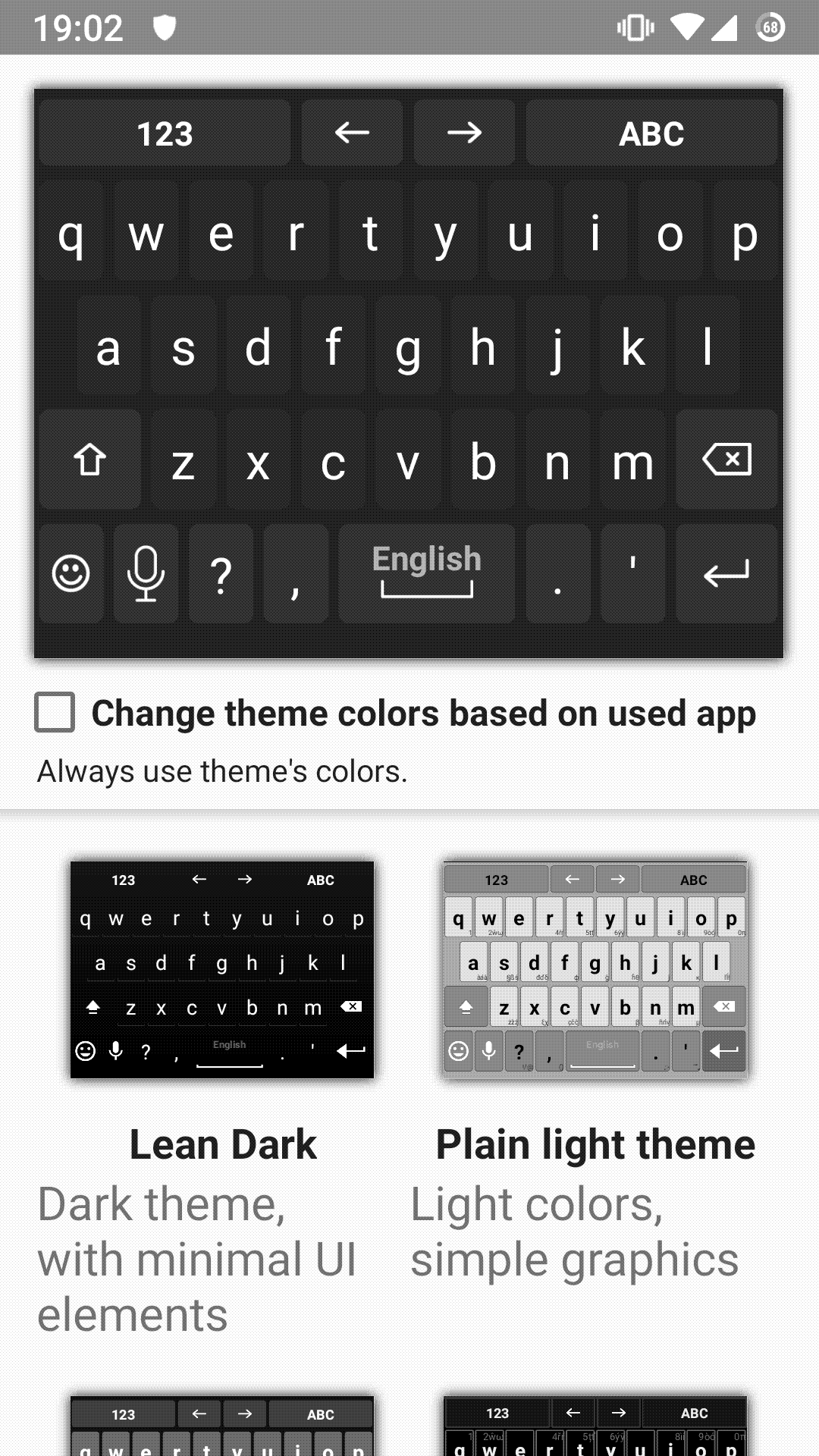 Anysoft Keyboard’s settings