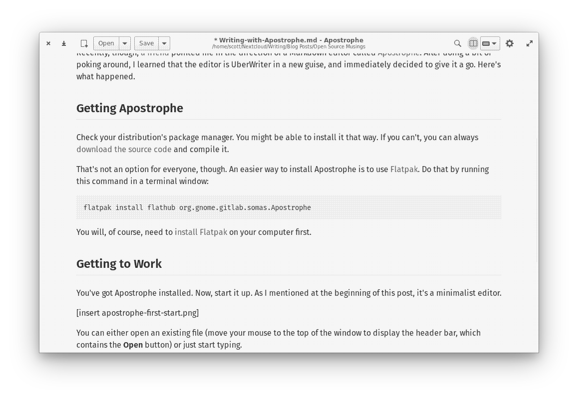 Previewing a document in Apostrophe