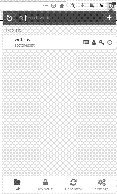 Logging into a site with Bitwarden