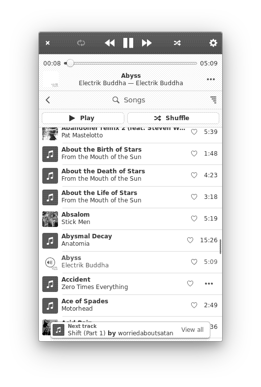 A song playing in Byte