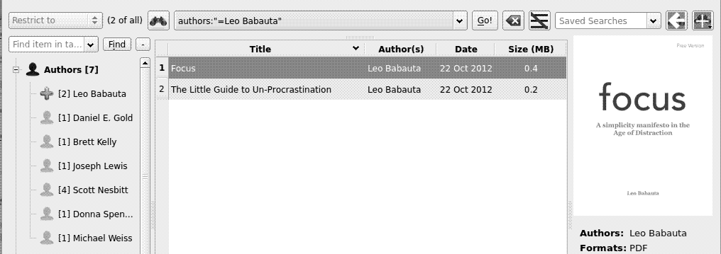 Sorting by author in Calibre