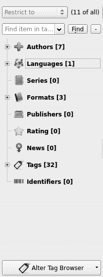 Calibre’s tag browser