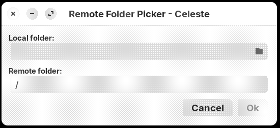 Choosing local and remote sync folders in Celeste