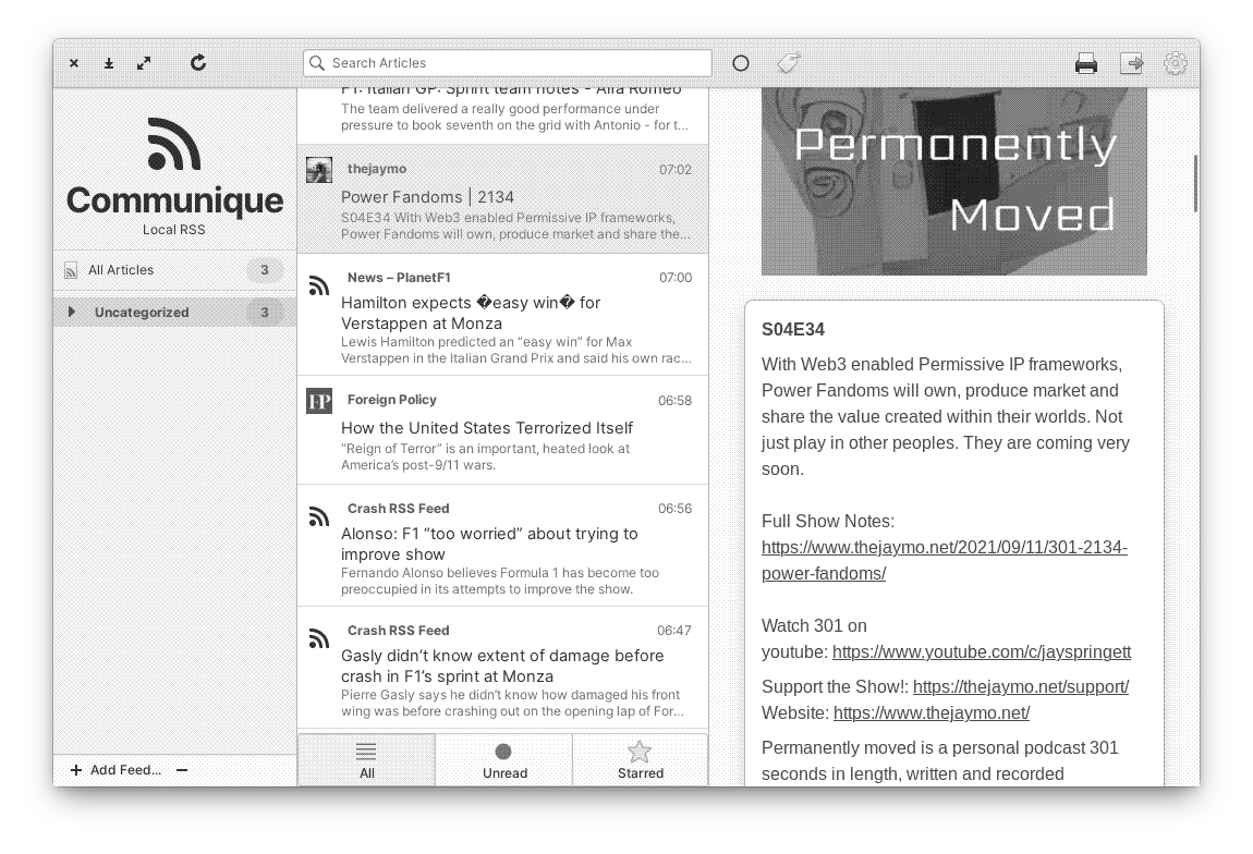 Reading an article in Communique