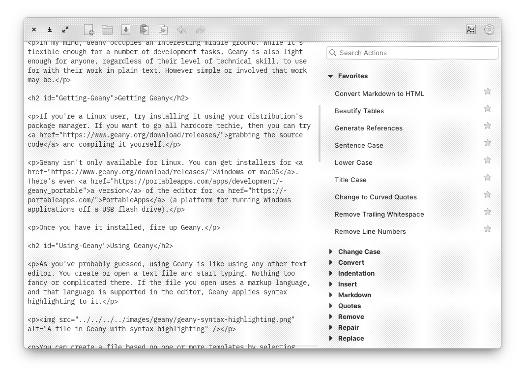 Markdown converted to HTML in TextShine