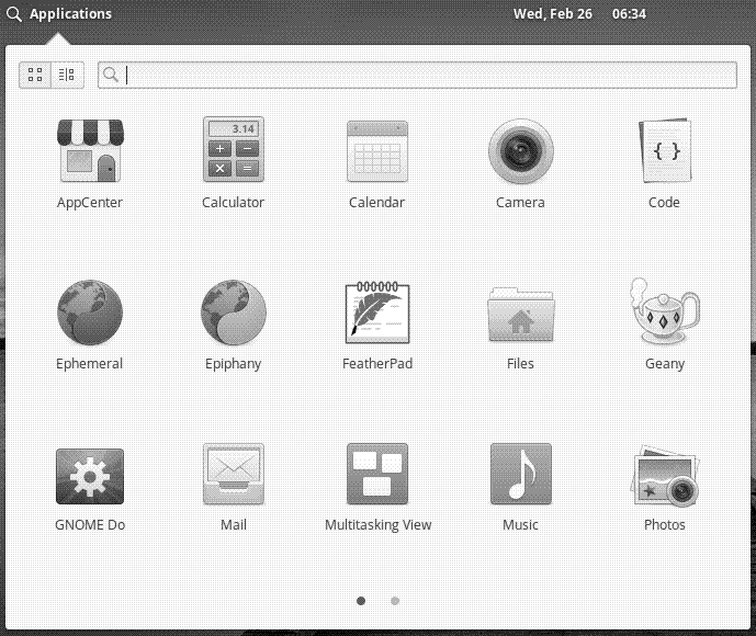 Some of the applications in elementary OS