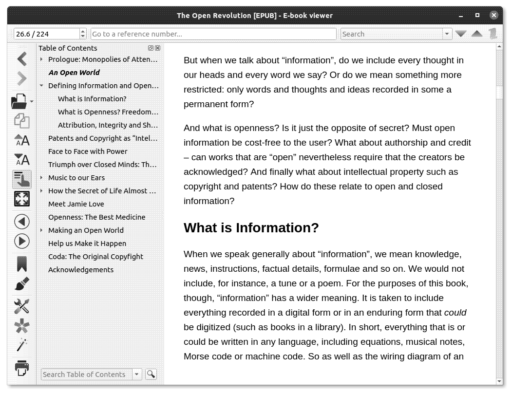 Reading an ebook with E-book viewer
