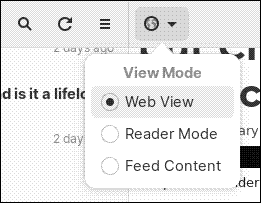 Choosing a view in Feeds