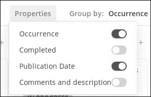 Selecting a board’s properties in Focalboard