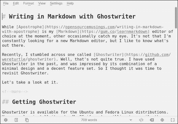 Writing in Ghostwriter