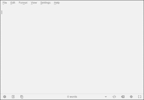 A blank page in Ghostwriter, waiting for words