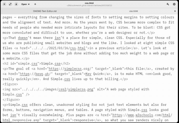 Example of syntax highlighting in Text Editor