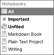 Notebooks in Gnote