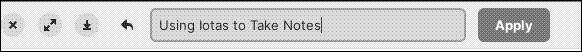 Changing the title of a note in Iotas