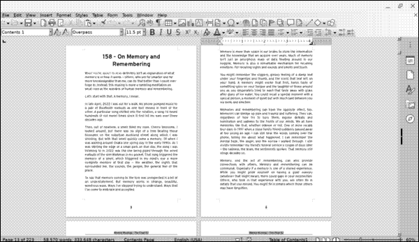 Working with LibreOffice Writer under Linux on a Chromebook