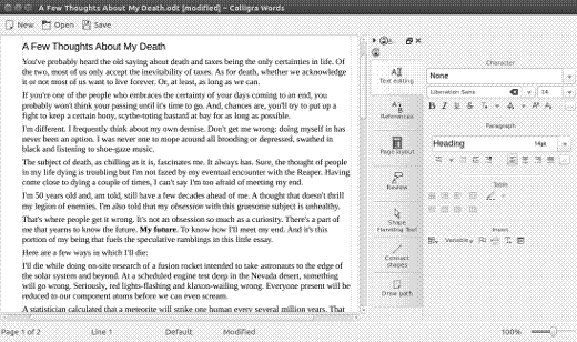 Calligra Words in action