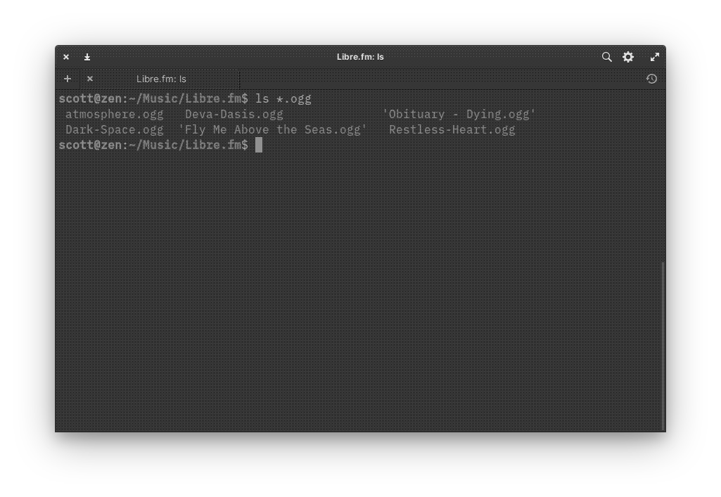 Using wildcards with ls