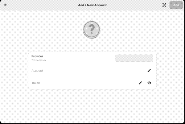 Adding an account in Authenticator