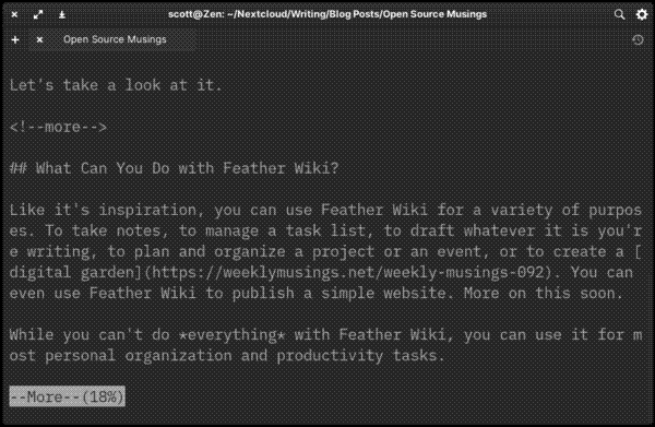 Viewing a file with more