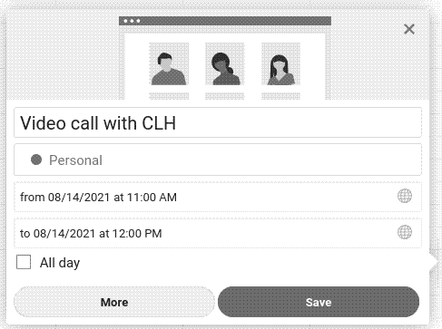 Example of an event in Nextcloud Calendar