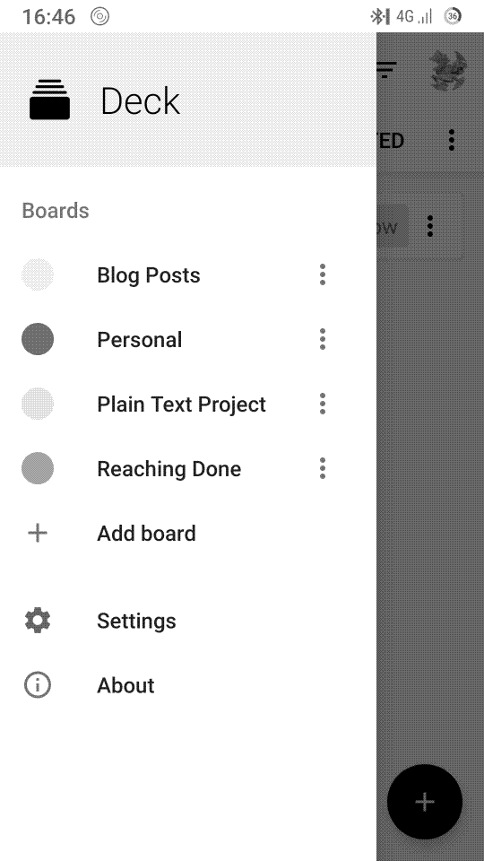 Viewing boards in the Nextcloud Deck app for Android