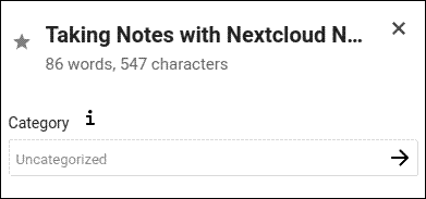 Details of a note in Nextcloud Notes