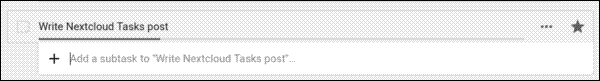 Adding a subtask in Nextcloud Tasks