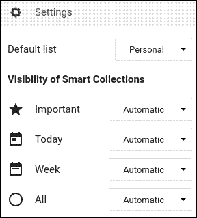 Changing the settings for tasks in Nextcloud Tasks