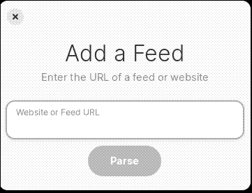 The first part of adding a feed in NewsFlash