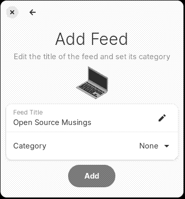 The second part of adding a feed in NewsFlash