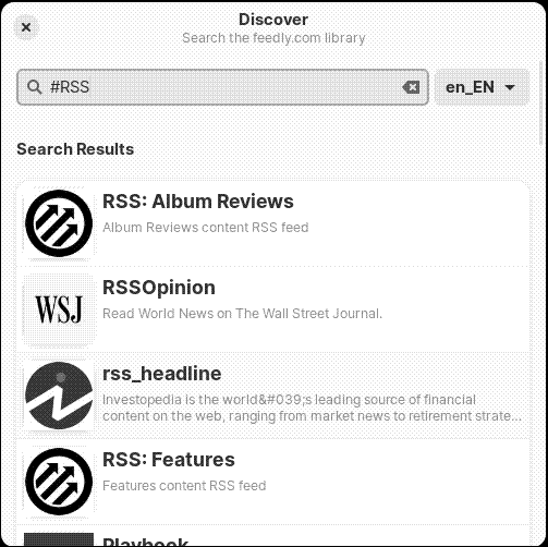 Discovering feeds using the hashtag RSS