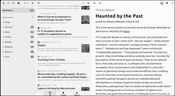 A scraped article in NewsFlash
