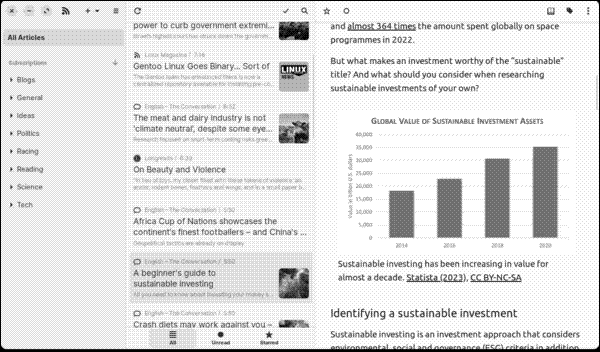 Reading an article in NewsFlash