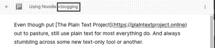 Example of a document in Noodle with a tag