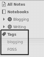 Tags list in Notes-Up