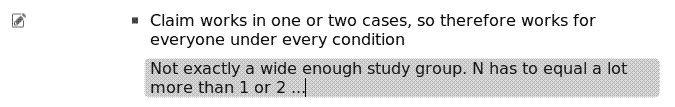 Adding a note to a node in an outline
