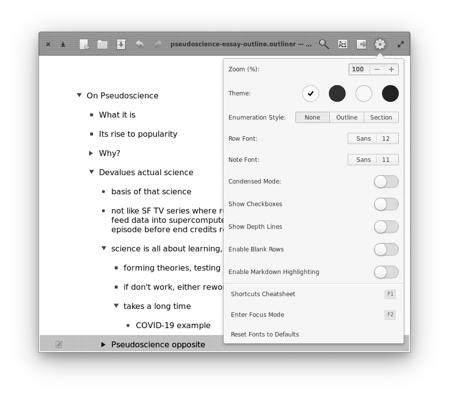 Configuring Outliner