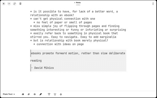 Editing in Paper with the sidebar hidden