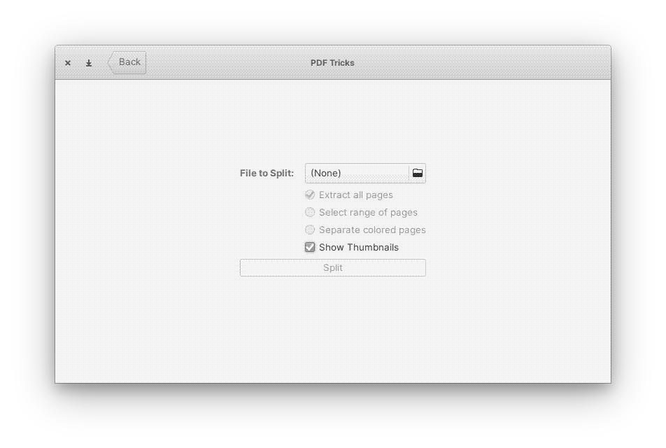 Splitting a PDF file using PDF Tricks