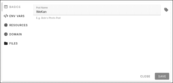 Settings for a pod in PikaPods