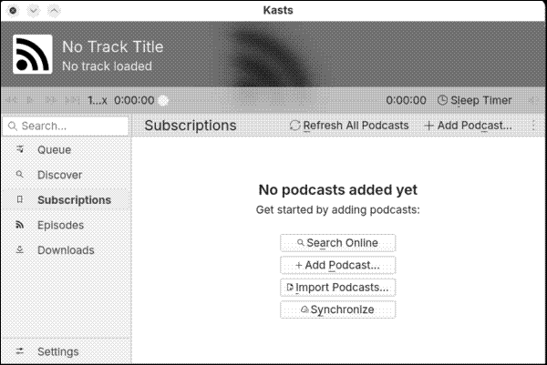 Kasts at first startup