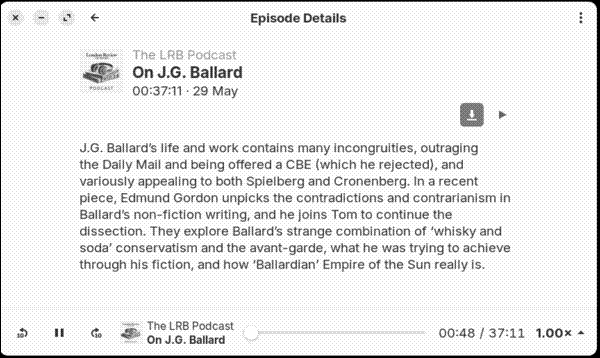 Playing a podcast in Podcasts