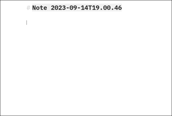A new note in QOwnNotes