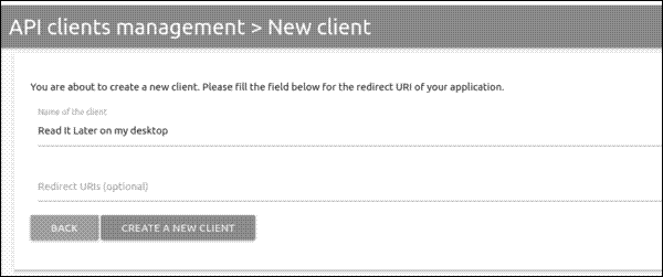 Creating a new wallabag API client