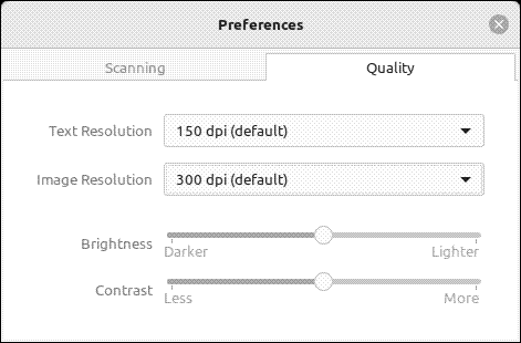 Quality preferences in Document Scanner