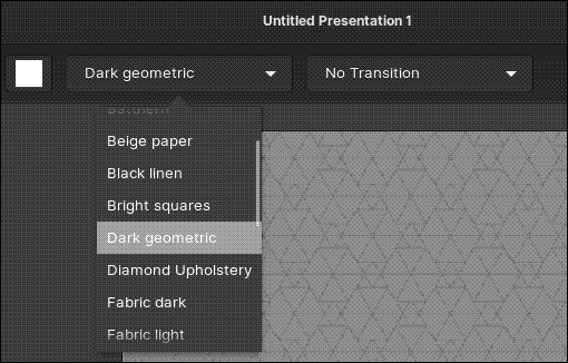 Changing the background pattern of slides in Spice-Up