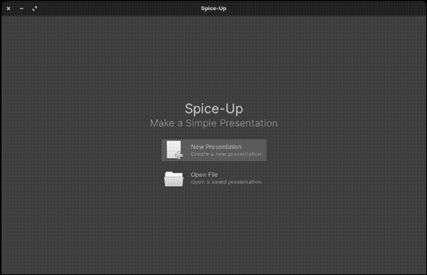 Spice-Up when you first start it